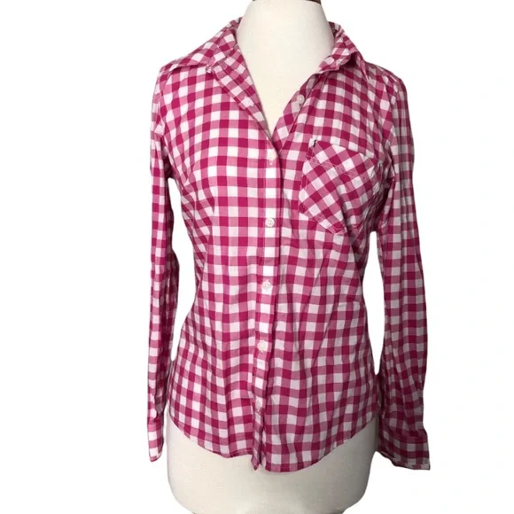 Patagonia pink plaid button shirt Sz S - Picture 8 of 9
